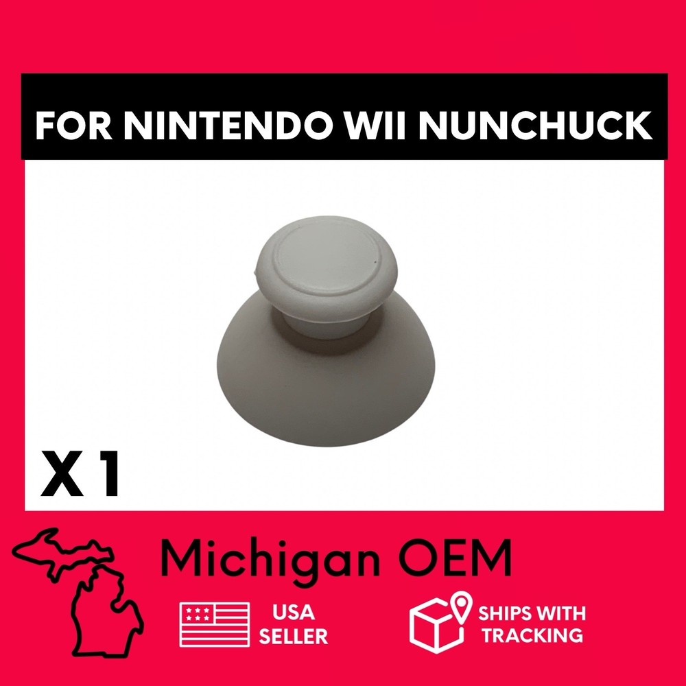 White Replacement Analog Thumbstick Cap for Nintendo Wii Nunchuck Controller