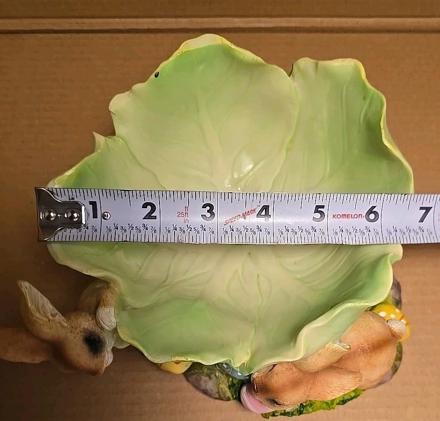 Easter Rabbits & Eggs Candy Cabbage Bowl Resin Bunnies Holiday