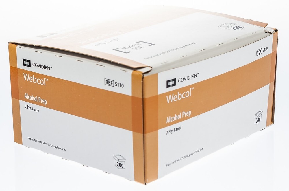 Alcohol Prep Pads, 70%, Large, 200/box