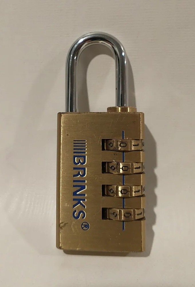 BRINKS 30mm 4-Dial Combination Weather-Resistant SOLID BRASS Security PADLOCK