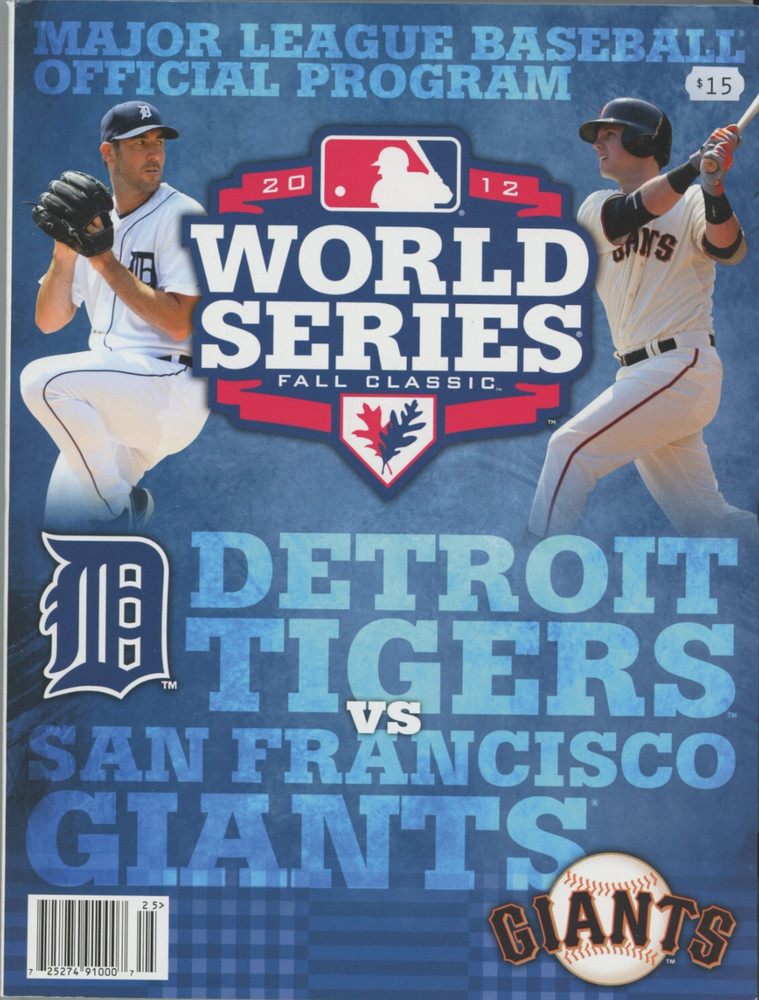 2012 MLB World Series OFFICIAL PROGRAM NEAR MINT Condition!! Tigers Giants