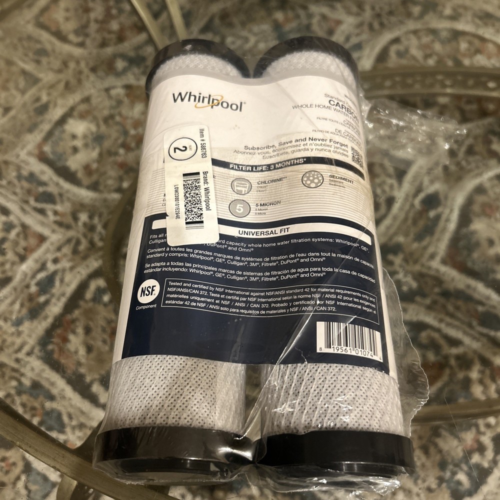 2-Pack WHA2BF5 Whirlpool Standard Capacity Carbon Whole Home Water Filter