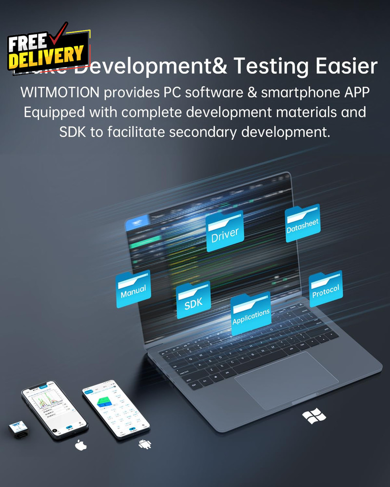 BLE Vibration Sensor WTVB01-BT50 Smart Vibration Module Ar-Duino 3-Axis Vib.....