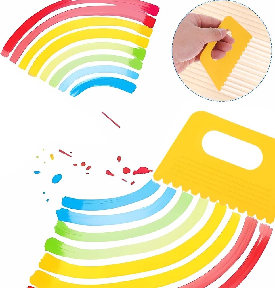 Plastic Paint Scraper Tool, Ymapinc Plastic Textured Art Tools, DIY Graffiti Oil