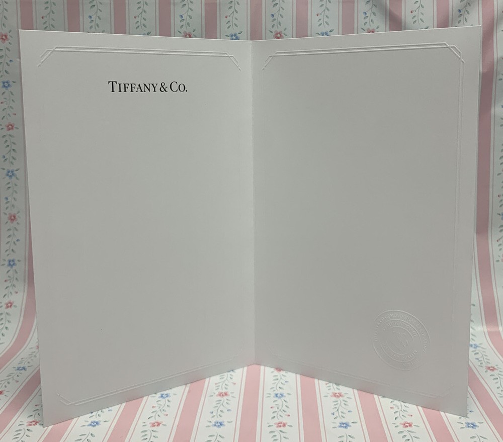 Blank Authentic Tiffany & Co. Diamond Quality Plain Certificate Card