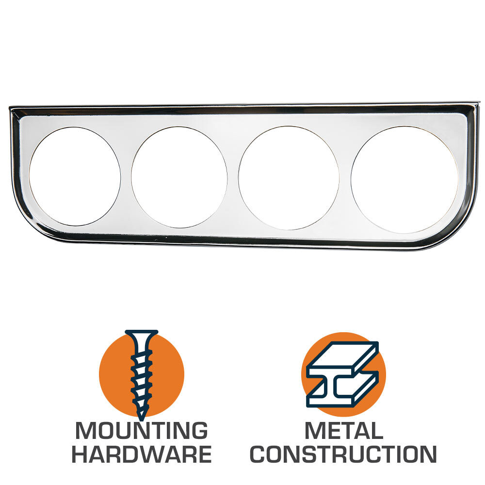 GlowShift Universal Chrome Quad Gauge Under Dash Mounting Bracket Pod 52mm