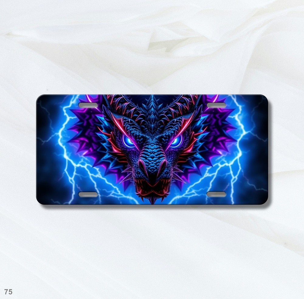 Dragon License Plate Elemental Dragon Artwork Add Custom Text Decor Plate