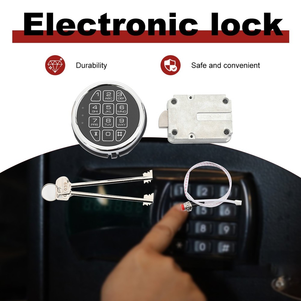 Safe Lock Electronic Digital Safe Lock Replacement Solenoid lock with 2* Keys