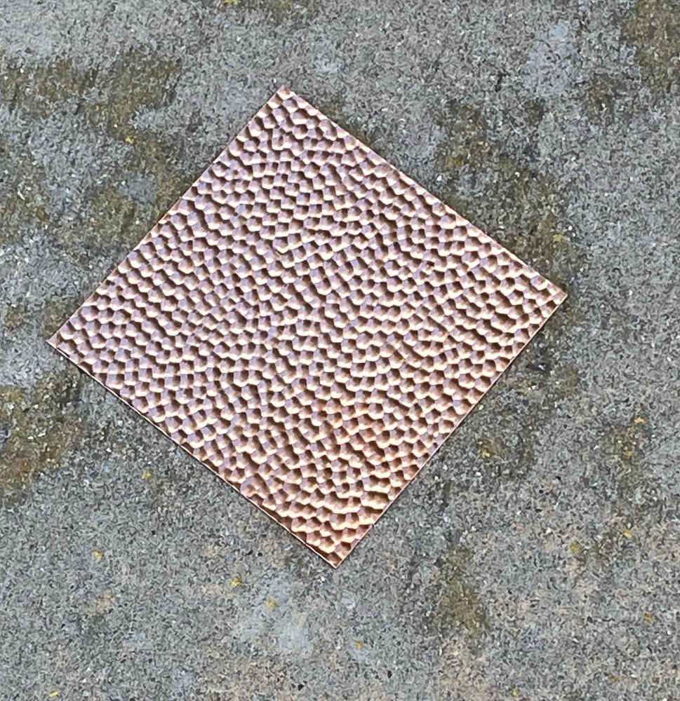 6"x 6" Hammered/Textured Copper Sheet Made from 16oz copper (24 Gauge)
