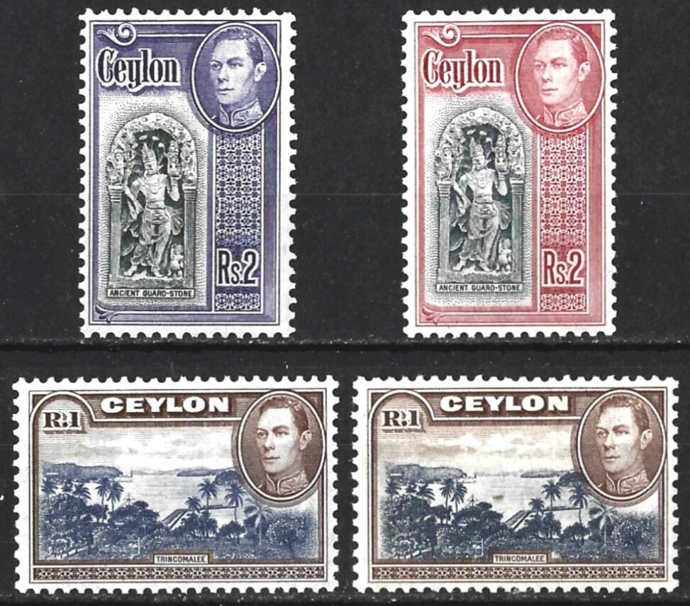 CEYLON KGV1 1938-49 1R,2R MINT