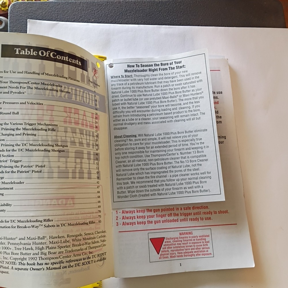 Shooting Thompson / Center Black Powder Muzzleloading Firearms Manual Soft Cover