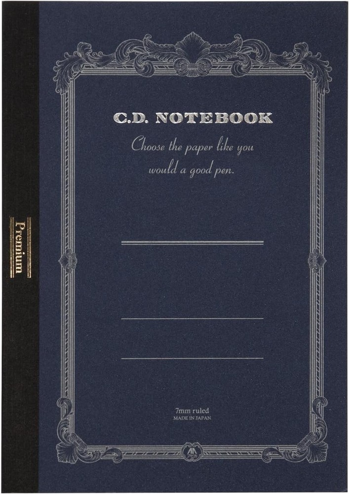 Apica Premium C.D. Notebook - A5-7 mm Rule - 96 Sheets A5, Black