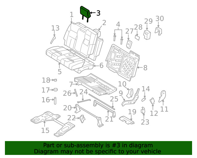 Genuine Ford Headrest 9L2Z-78611A08-DA