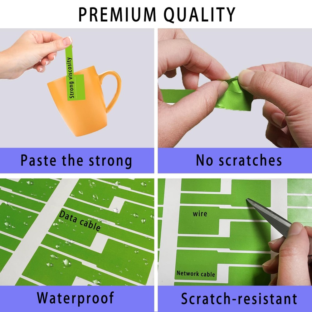 360Pcs Waterproof Cable Labels Tags Write On Stickers Identification Wire Labels