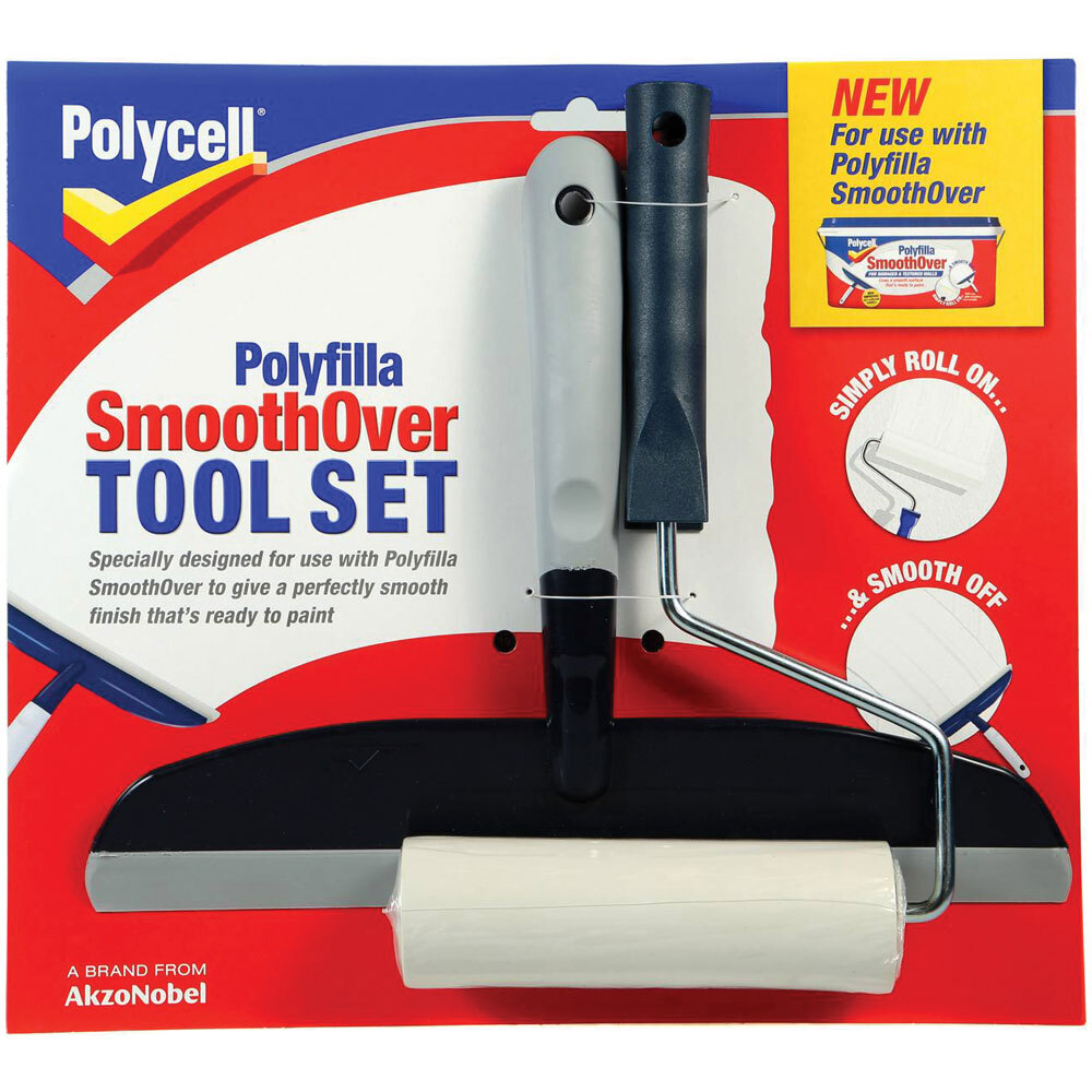 Polycell 5190663 SmoothOver Roller And Spatula Tool Set