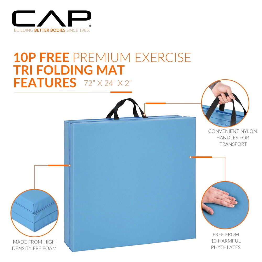 Folding Exercise Mat – Durable, AntiTear, Thick Padding for Fitness, Aerobics...