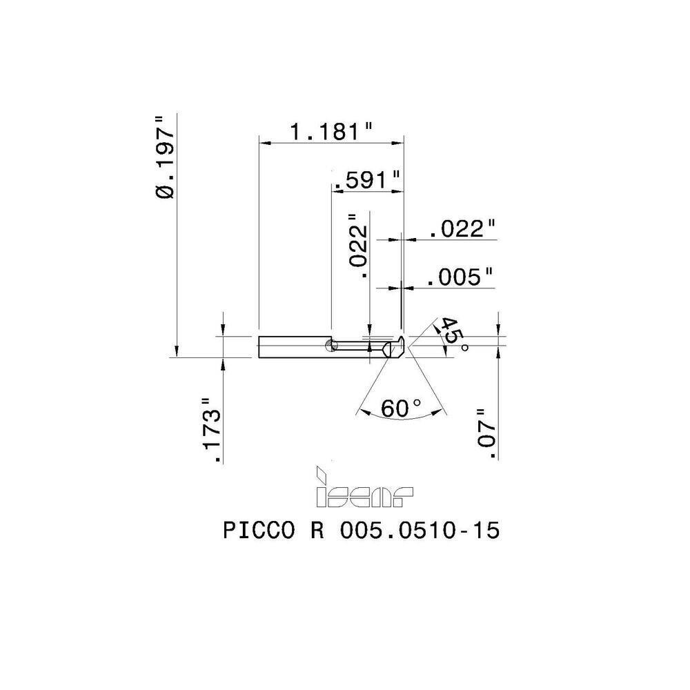 Iscar 14mm Cutting Depth, 5mm Diam, Internal Thread, Solid Carbide, Single Po...