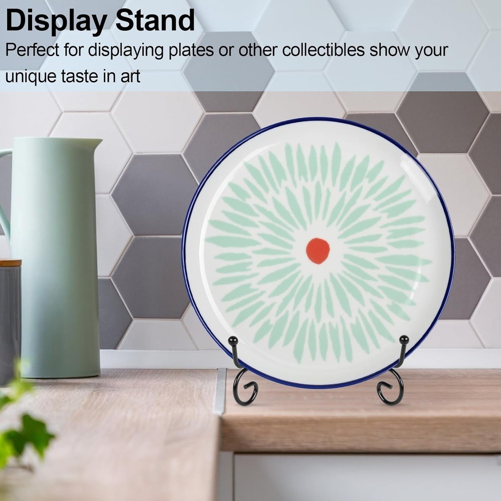 Space-Saving 4 Pack Display Stands - 6 Inch Iron Plates & Picture Holders