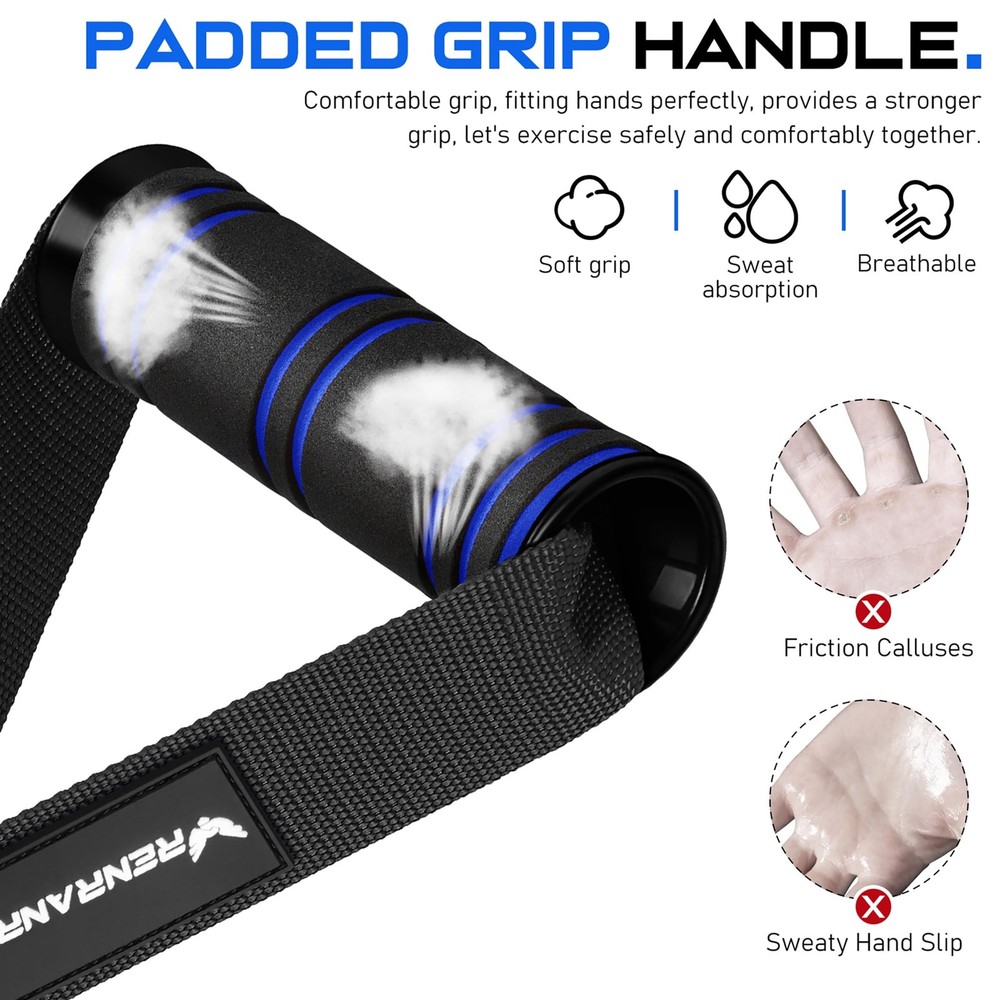 RENRANRING Gym Exercise Handles, Replacement Handle Attachments Black, Blue