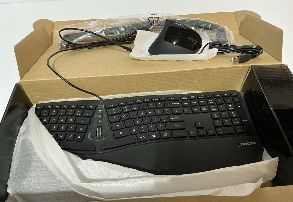Perixx PERIDUO-505, Ergonomic Keyboard and Mouse. (New-Open BOX)