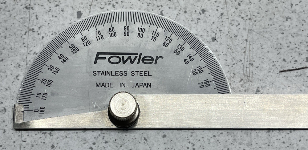 Fowler Stainless Steel Protractor Rectangular Head & Semi-Circular Head