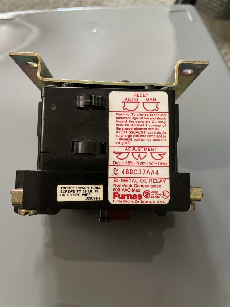 FURNAS 48DC37AA4 Overload Relay Switch 600 VAC MAX