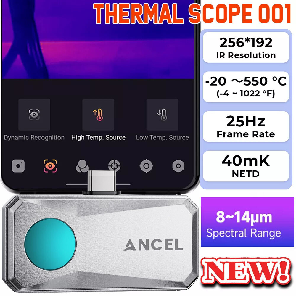 ANCEL IR101 PLUS Compact Night Thermal Imaging Camera for USB-C Android Devices