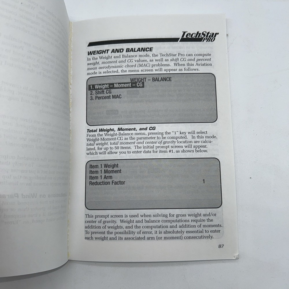 Tech star Pro Owners Manual Jeppesen Flight Computer & Organizer