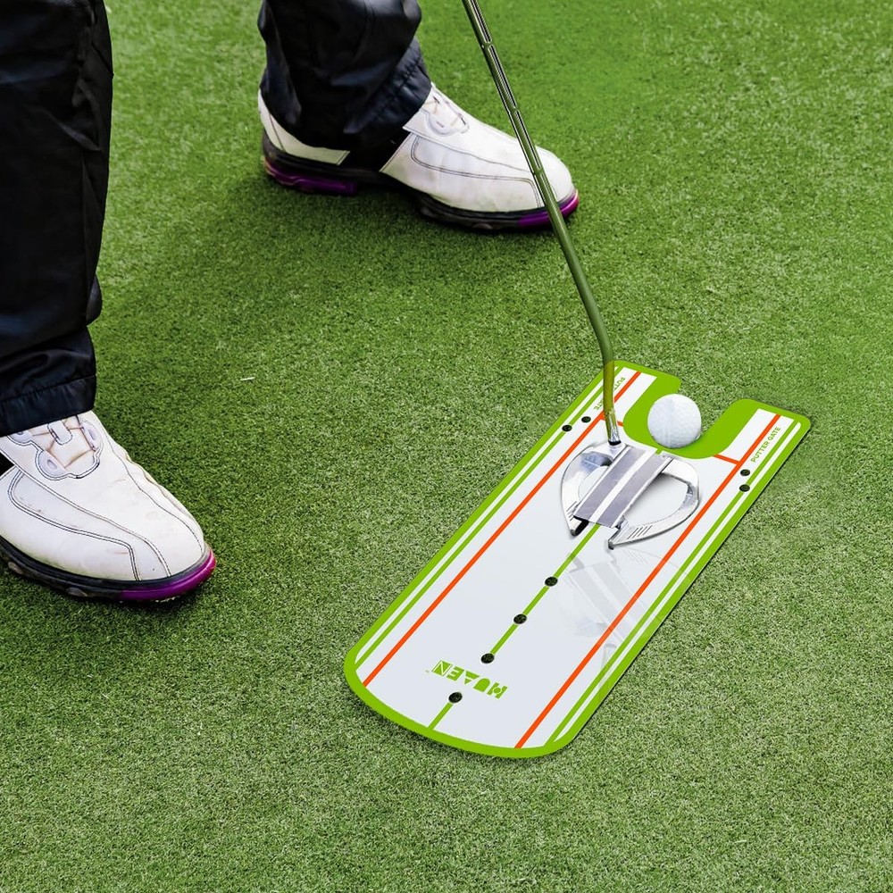 Golf Putting Alignment Mirror, 12L x 6W, Portable, Training, Aid, Practice, Tool