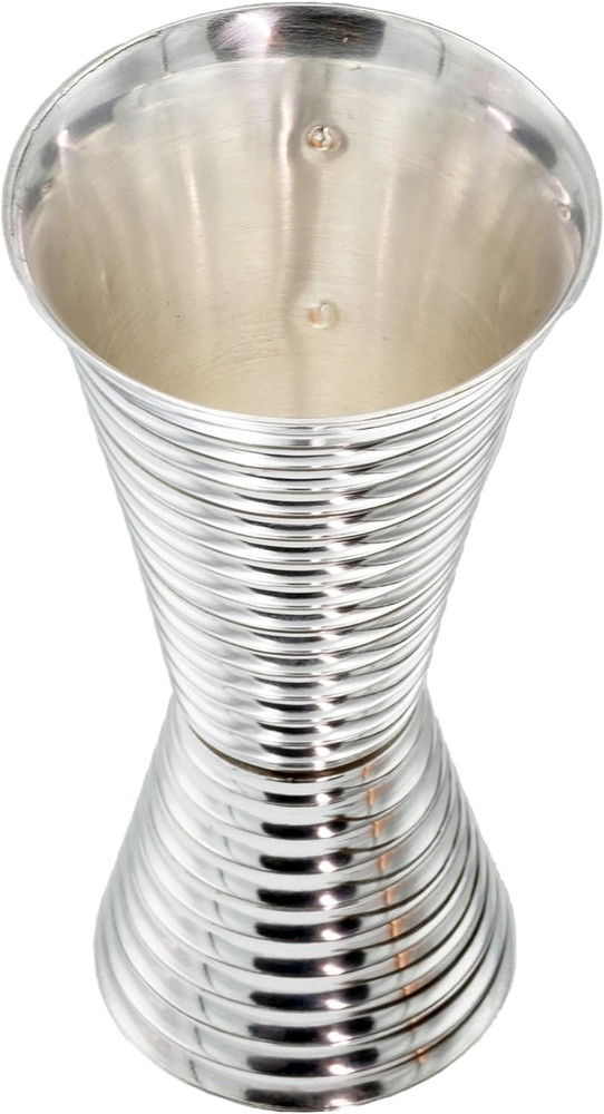 Fluted Jigger | Pure Copper Jigger with Pure Silver Plate | 1 Oz X 2 Oz Double C
