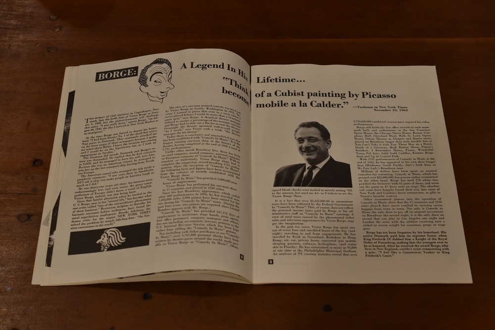 Rare 1965 VICTOR BORGE Signed Comedy In Music Program-PSA Authenticated
