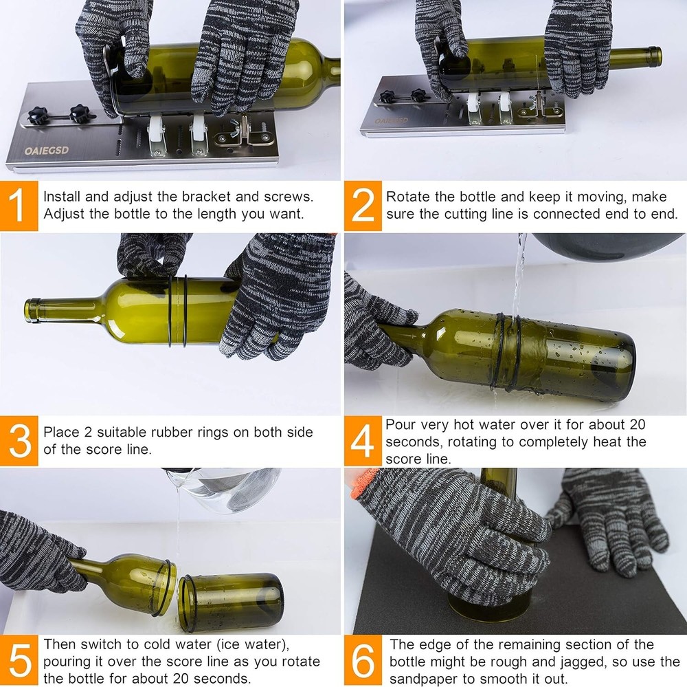 Adjustable Glass Bottle Cutter with Diamond Blade - Ideal for Creative Projects