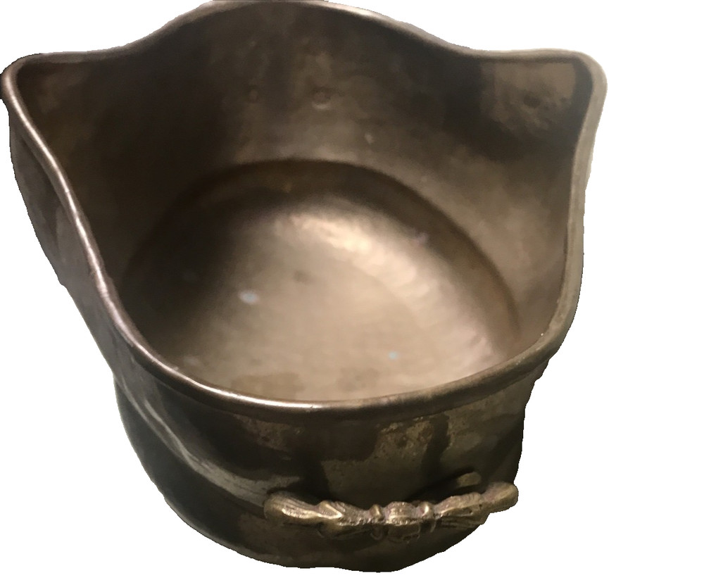 Solid Brass Decorative Planter – Artisan Made in India footed and with handles