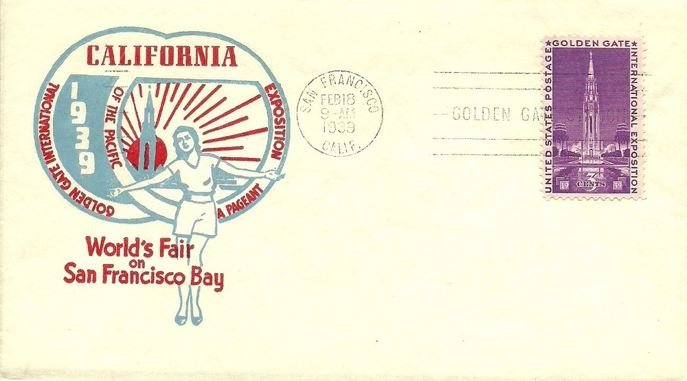 FDC 852 - 3 Cent Golden Gate - 2/18/1939 - San Francisco, CA - Unknown
