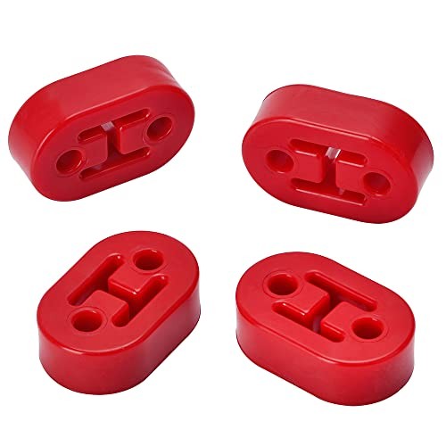 Universal 4PCS PolyUrethane Exhaust/Muffler Rubber Short Hanger Insulator Red