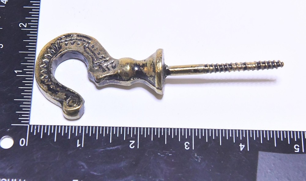 EASTLAKE STYLE BRASS FINISH CEILING HOOK FOR LIGHT