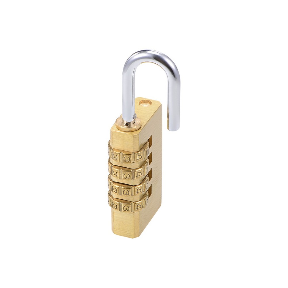 4-Digit Combination Brass Padlock - 5mm Shackle, 2-Pack