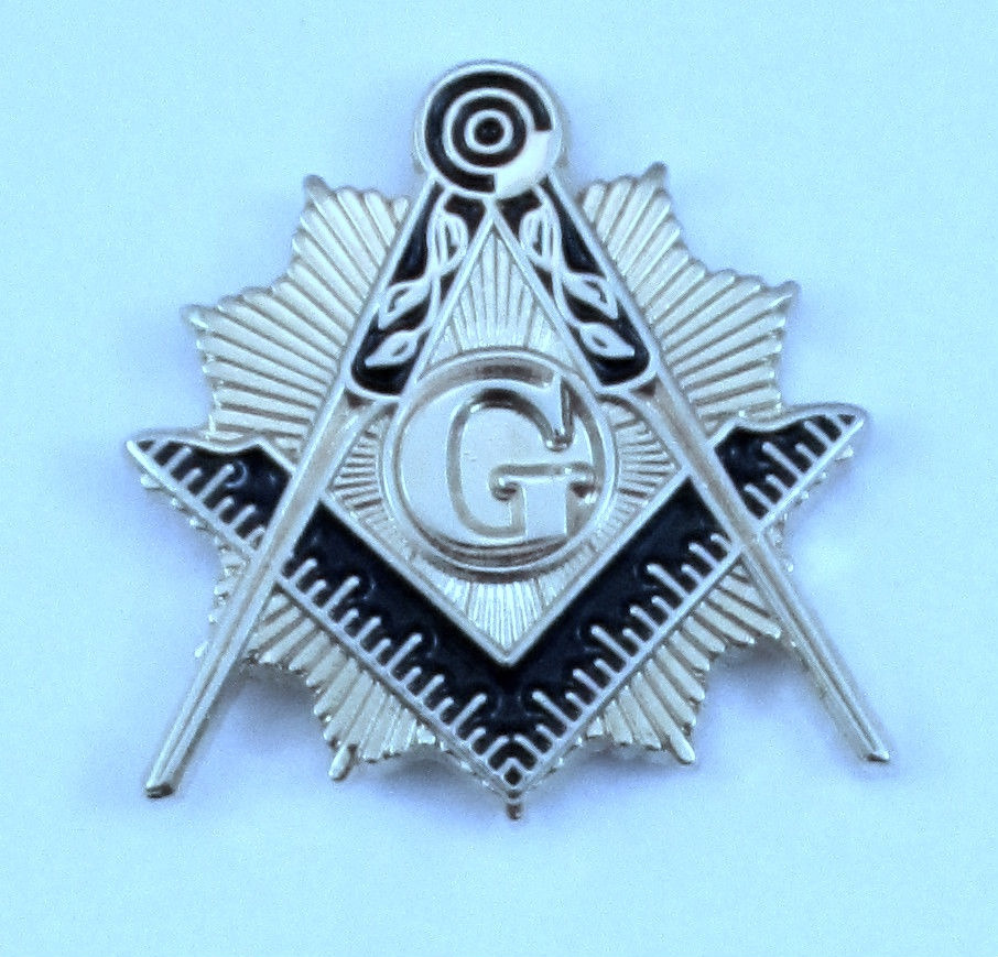 Master Mason Sun splendor Lapel Pin Silver  Finish