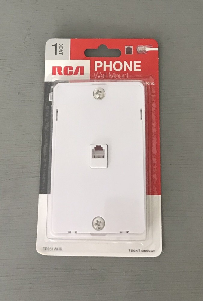 NIP RCA TP251WHR White Telephone Phone Wall Mount Modular Jack