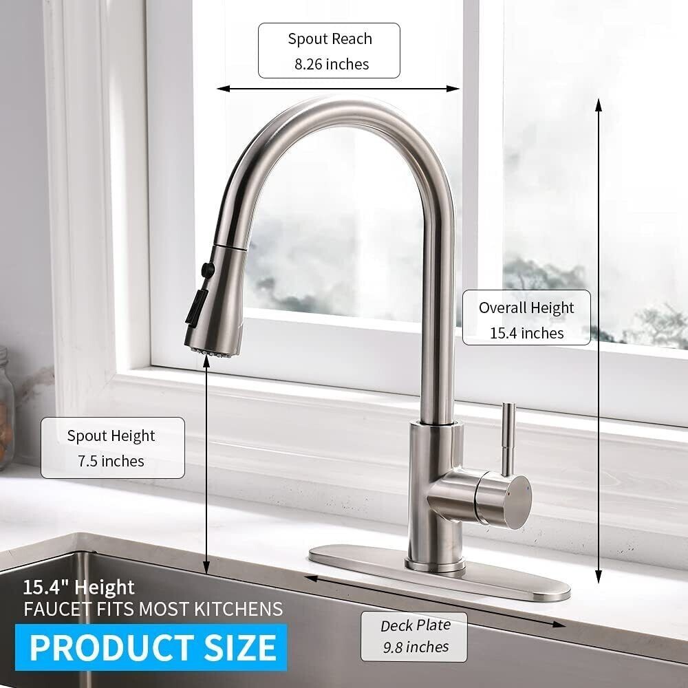 Touch Sensor Kitchen Sink Faucet with Sprayer Pull Down Automatic Mixer Tap US