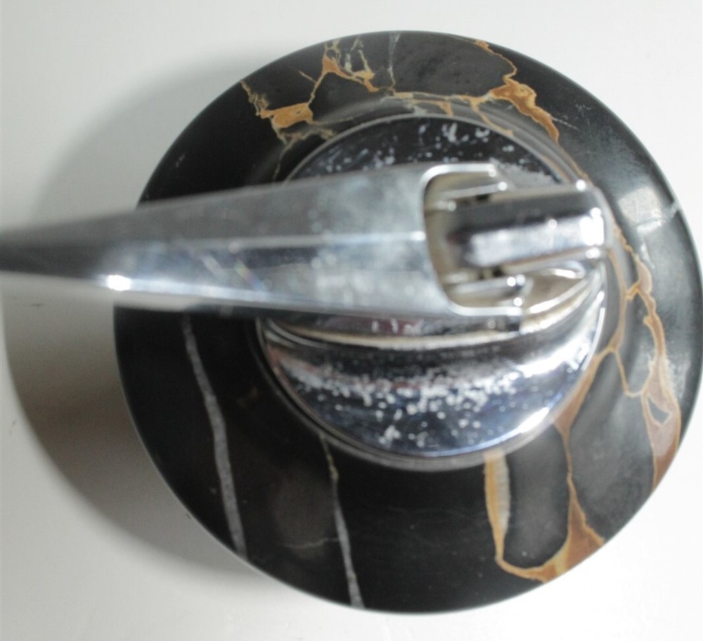 VINTAGE RONSON MARBLE & CHROME LIGHTER 3 1/2" TALL NON WORKING?