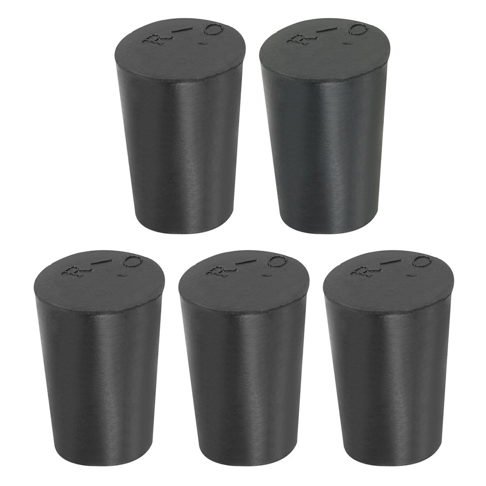 5 Pack Solid Rubber Stoppers 0# Tapered Lab Seal Plug Test Tube Bungs, Black