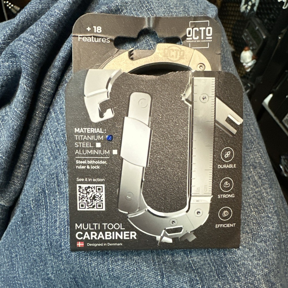 OCTO Versatile Lightweight Titanium 18-in-1 Carabiner Multitool