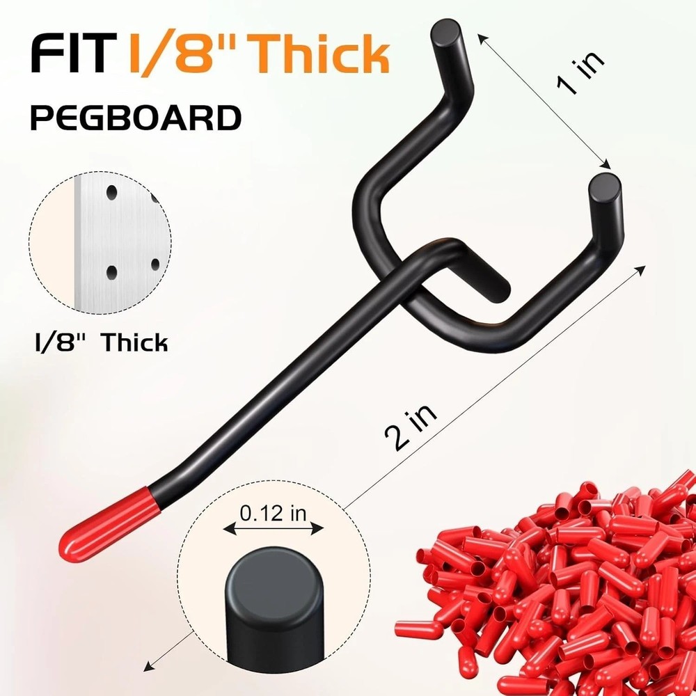 50pcs 2in Pegboard Hooks Metal Peg Board Tool Organizer Storage