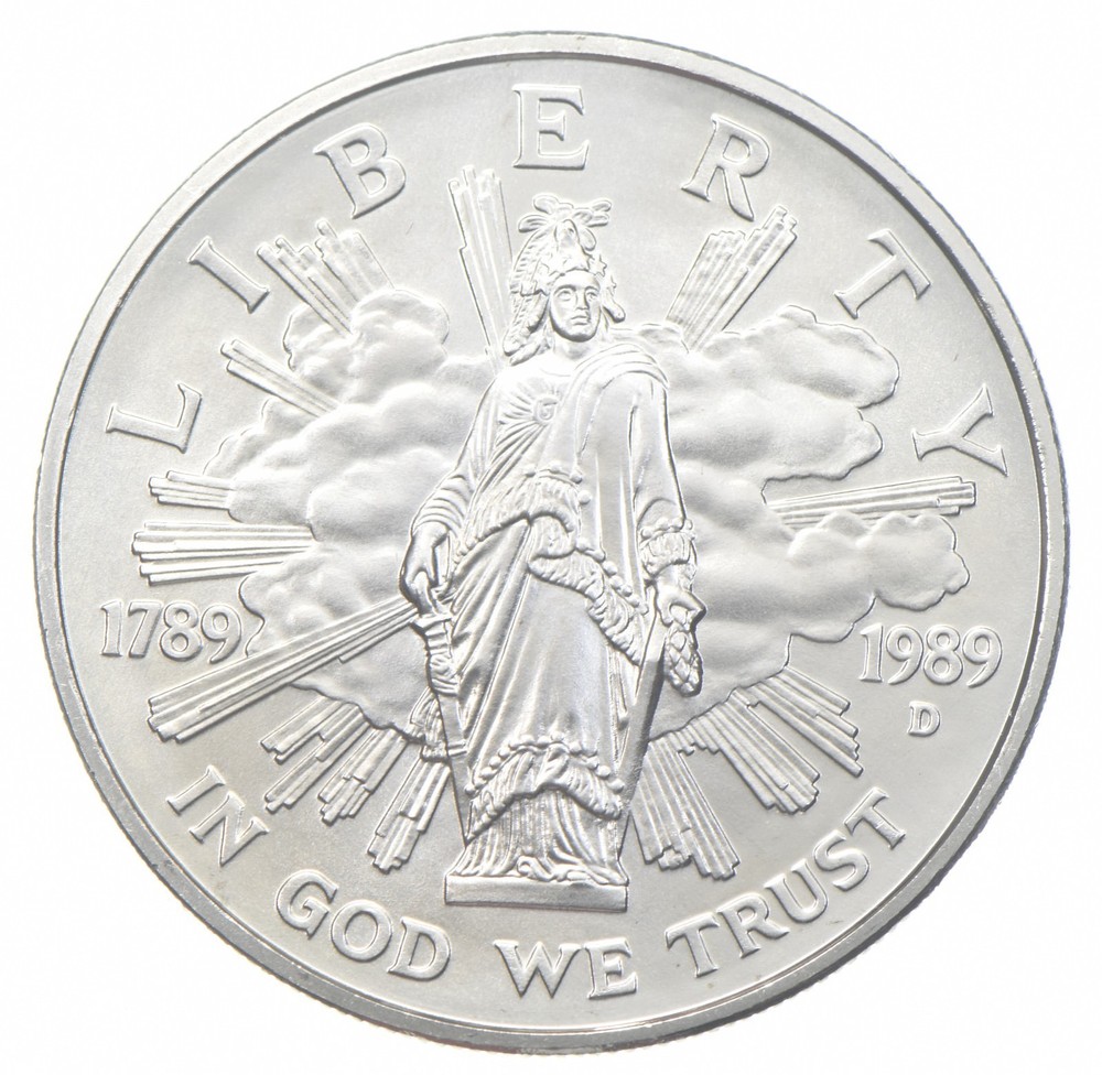 1989-D Unc Congressional Commemorative Silver Dollar $1