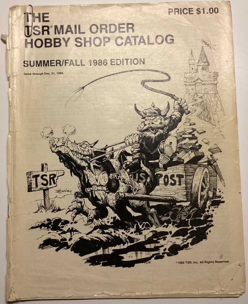 The TSR Mail Order Hobby Shop Catalog Summer Fall 1985 TRASHED Complete