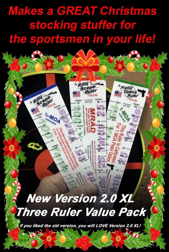 Rifle Scope Ruler Scope Click Calculator (Three-Ruler Combo Value Pack)