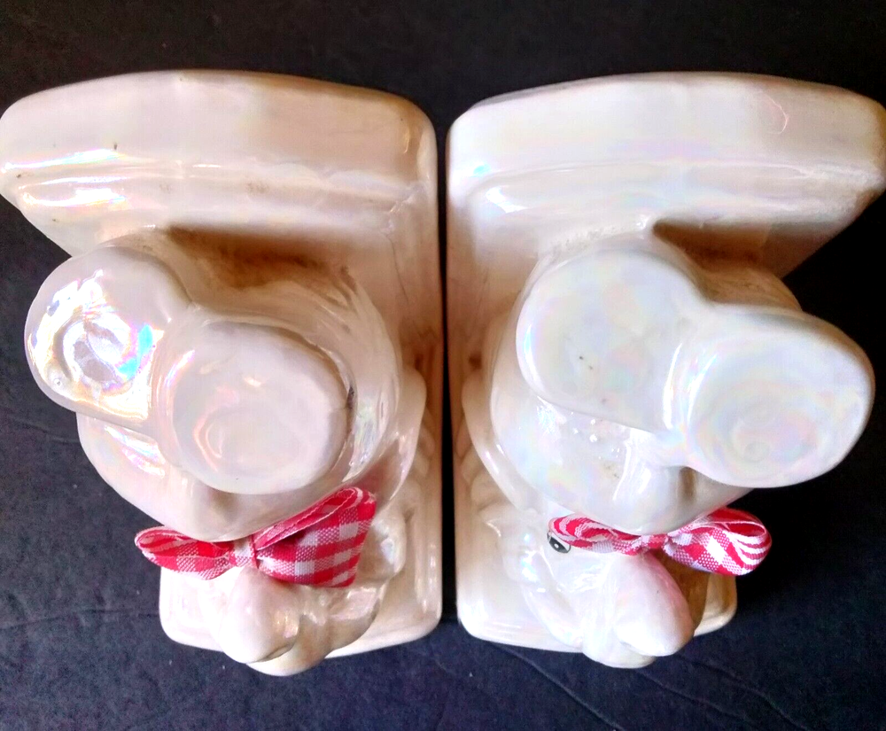 Lustreware Lusterware Ceramic Bookends Inverted Elephants
