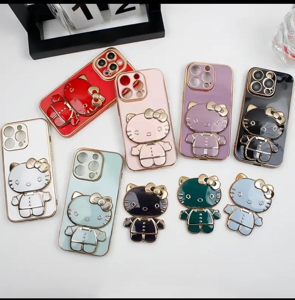Hello Kitty Rotatable Moblie Phone Stand Mirror Foldable Decal Desktop Table