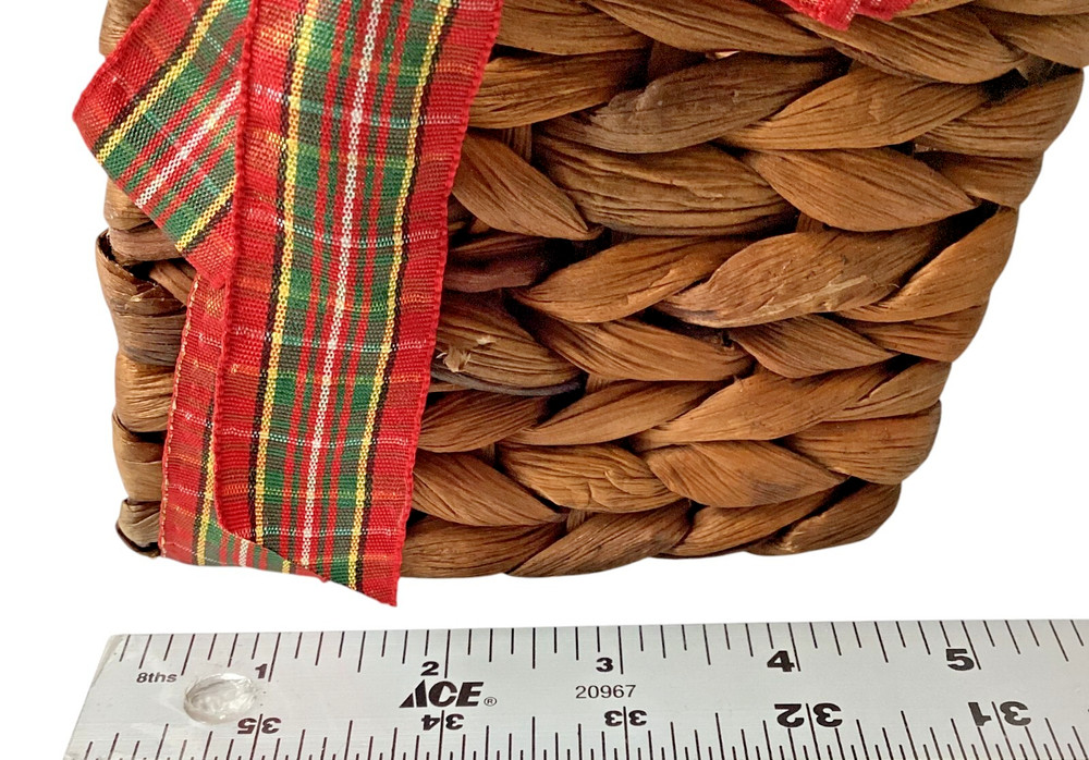 Wicker Basket with Bow, Rectangle Brown